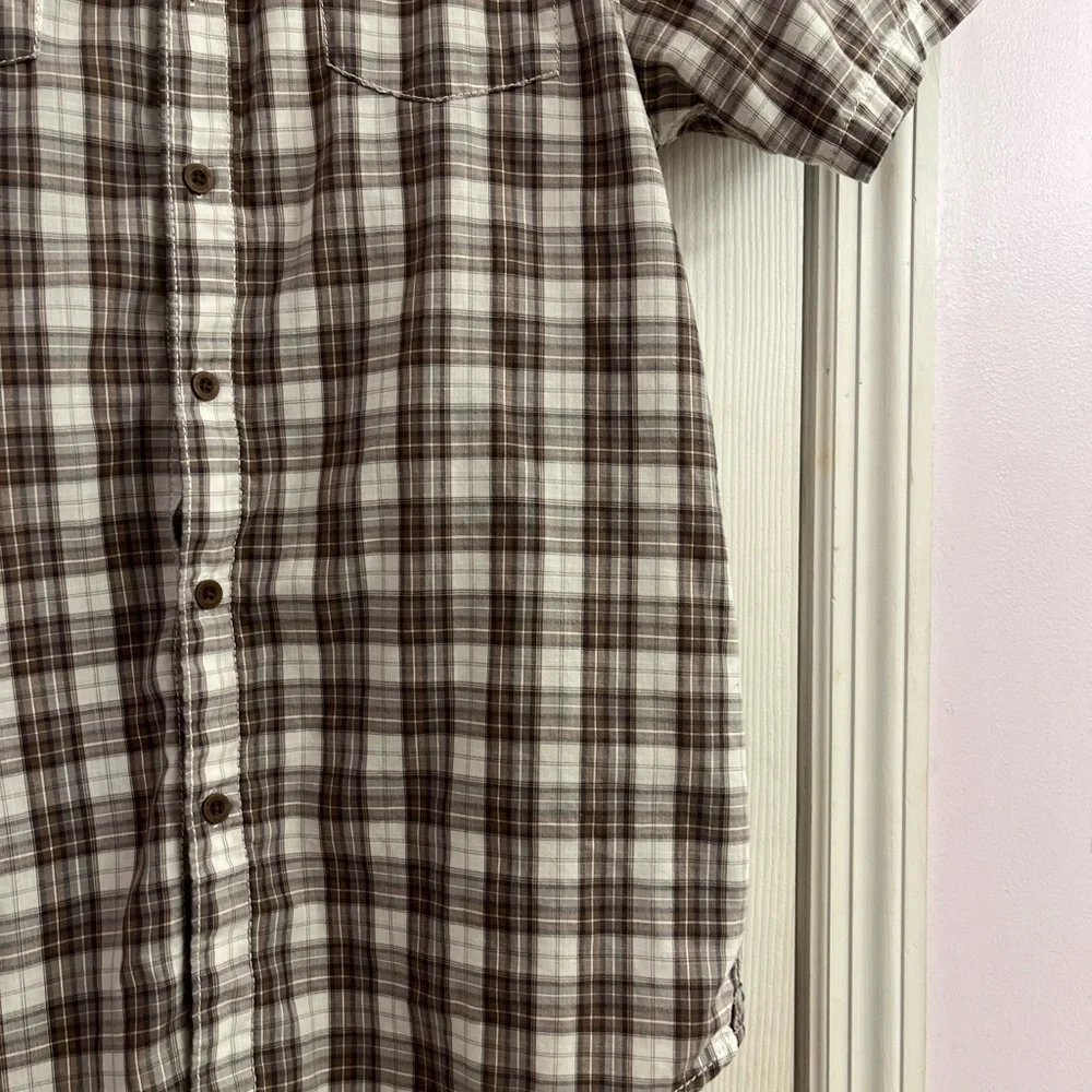 The North Face Men’s White & Brown Checkered Shirt Size Small